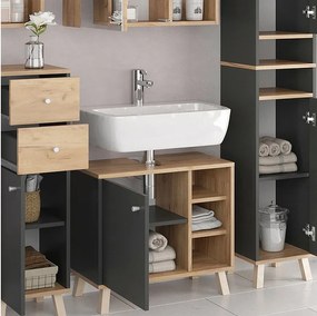 Zestaw mebli łazienkowych antracyt 62x32x54 senyo