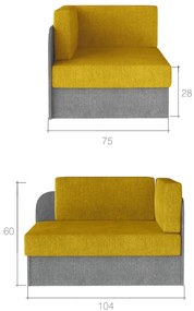 Sofa rozkładana z funkcją spania ROSA szara/niebieska ELTAP