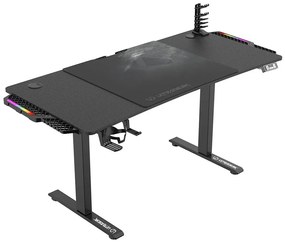 Biurko gamingowe LEVEL V2 LED czarne ULTRADESK