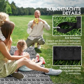 Outsunny Dywan Zewnętrzny Odporny na Warunki Pogodowe, w Stylu Boho, Na Balkon I Do Salonu