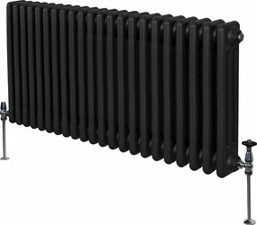 Tradycyjny grzejnik 3-kolumnowy - 600 x 1012 mm - czarny
