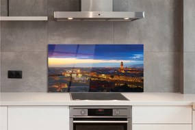 Panel szklany do Kuchni Światła Nocnych Mostów