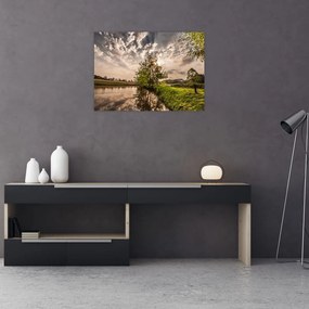 Obraz na szkle - natura z promieniami (70x50 cm)