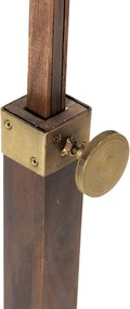Industrialna lampa podłogowa brązowa z drewnem regulowanym - Haicha