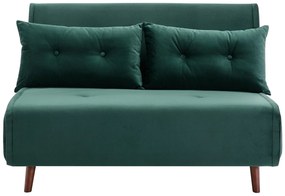 Kanapa 2-osobowa rozkładana z weluru butelkowa zieleń – URIBIA