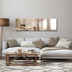 Obraz - Wymarzone wnętrze z fortepianem (170x50 cm)
