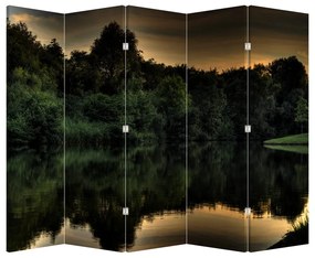 Parawan - Jezioro w pobliżu lasu (210x170 cm)