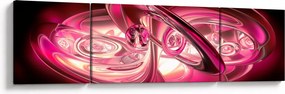 Obraz różowych fraktali (170x50 cm)