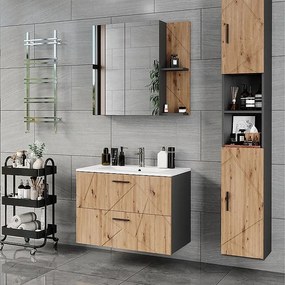 Zestaw mebli łazienkowych antracyt/artisan 80x44.6x57 irma