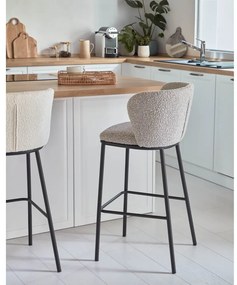 Biały hoker (wysokość siedziska 75 cm) Ciselia – Kave Home