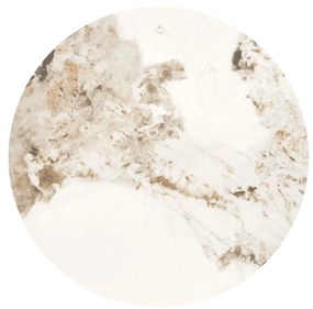 Okrągła ława, spiek beżowy marmur/czarny 80/42 cm ALESSIA