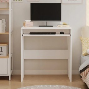 Biurko Komputerowe Białe 70 cm – Loft z Półką na Klawiaturę