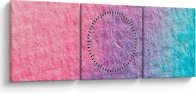 Obraz kolorowej tekstury (z zegarem) (90x30 cm)