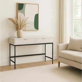 Stolik konsolowy MCW-O41,  wygląd drewna, biały