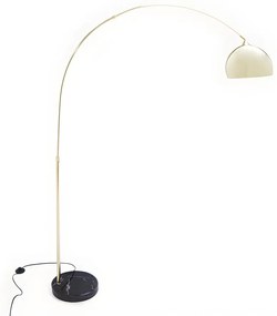 Duża lampa podłogowa w stylu art déco OMBRAGE - Metal i marmur - wys. 180 cm - Złocona