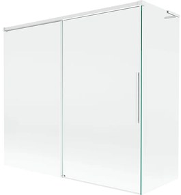Mexen Rox L parawan nawannowy 2-skrzydłowy rozsuwany 170 + 70 x 150 cm, transparent, biały - 8C9L-170-070-20-00
