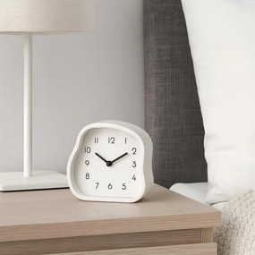 Zegar stołowy AMORPH o organicznym kształcie z przeszklonym frontem, 12 cm