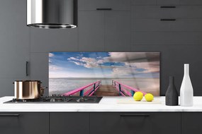 Szkło do Kuchni na Ścianę Most Nad Lazurową Tonią