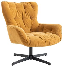 Fotel obrotowy z żółtą tapicerką - OPHELIE