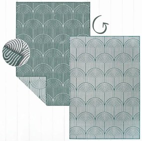Dywan zewnętrzny dwustronny Pangli zielono-kremowy 160 cm x 230 cm