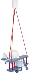 Niebiesko-biała lampa wisząca dla dziecka samolot - 12X S199 F6-W93