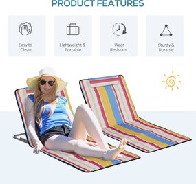 Outsunny Zestaw 2 mat plażowych, regulowane, składane, 124D x 53S x 37-50W cm, Wielobarwne