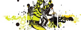 Obraz - Street dance (z zegarem) (90x30 cm)