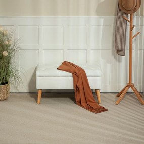 HOMCOM Tapicerowana ławka z miejscem do przechowywania, obicie w aksamitnym wykończeniu, nogi z drewna, do salonu, sypialni, przedpokoju, 80 x 35 x 40 cm, Biały