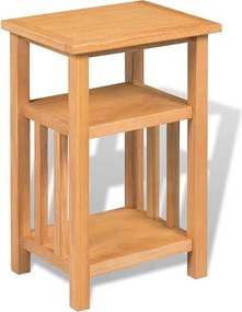 Stolik pomocniczy z litego dębu z półką na czasopisma 27x35x55 cm, styl nowoczesny, kolor naturalny