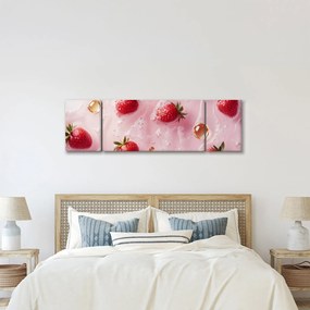 Obraz - Truskawki w bąbelkach (170x50 cm)