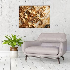 Obraz na szkle - Marmur ze złotem (70x50 cm)
