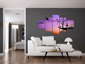 Obraz - Sylwetki zwierząt (125x70 cm)