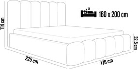 Łóżko Mona V 160 w tkaninie Magic Velvet 2240