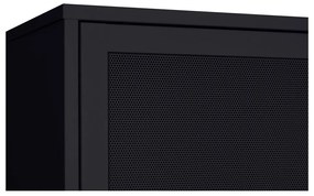Czarna metalowa szafka z drzwiami przesuwnymi 90x180x40 cm Veep – Unique Furniture