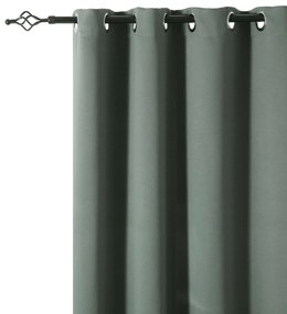 Szaro-zielona zasłona OXFORD 140x250 cm Zawieszanie: Taśma z wiązaniami