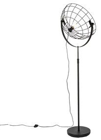 Candeeiro de pé industrial preto 50 cm ajustável - Hanze