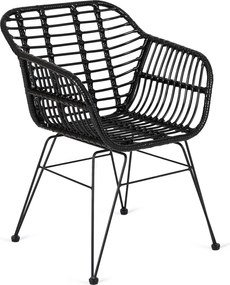 Krzesło Ogrodowe Rattanowe MUSA Czarne