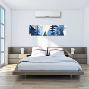 Obraz - Samuraj, akwarela (170x50 cm)