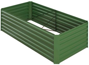 Outsunny Plantator, Wygodny kwietnik do sadzenia, pielęgnacji i uprawy, Wysoka grządka, Stal, Zielony