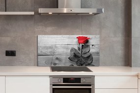 Szklany Panel Czerwona Róża