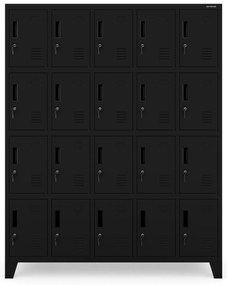 Szafa skrytkowa socjalna BHP czarna: ROBERT 1360 x 1720 x 450 mm