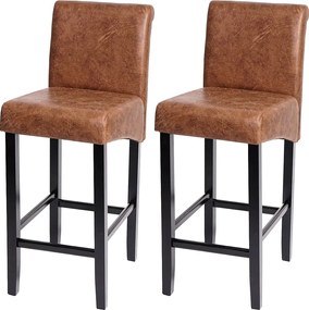 Stołek barowy MCW-C33 (zestaw 2 szt.),  imitacja zamszu, ciemne nogi, tkanina/tekstylia