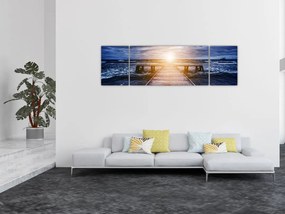 Obraz molo ze słońcem (170x50 cm)