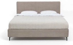 Szarobrązowe tapicerowane łóżko dwuosobowe ze stelażem 160x200 cm Noira Slim – Bonami Selection