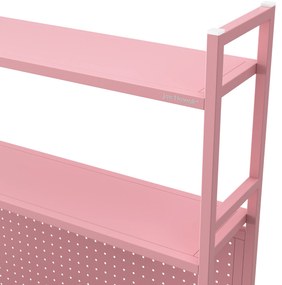 Metalowa nadstawka na biurko JENNY, 950 x 980 x 220 mm, różowa