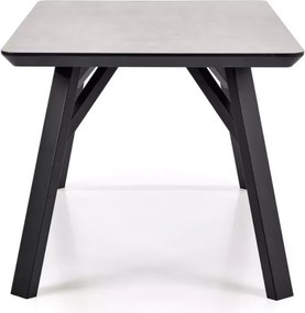 Stół Urbanico 160x90 cm z blatem MDF w kolorze szarego betonu na czarnych nogach do loftowej jadalni