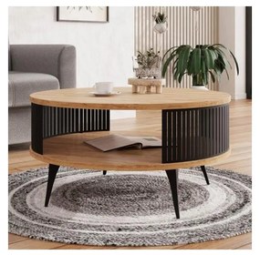 Stolik konferencyjny ROENNI 44x75 cm czarny/złoty dąb