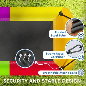 AIYAPLAY Huśtawka typu gniazdo regulowana do 300 kg z regulowanymi linami dla dzieci w wieku 3-8 lat 148x77x180 cm wielokolorowa | Aosom PL