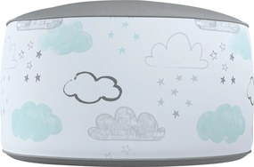 Puf dwukolorowy Coli kolor biały tkanina wzorzysta