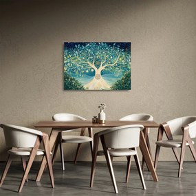 Obraz na szkle – Magiczne drzewo ze spiralami (70x50 cm)